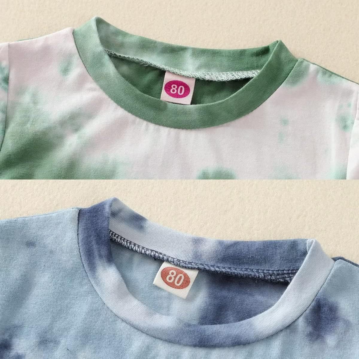 Coolago Tie Dye Toddler Boy Summer Outfits 4-Piece Set