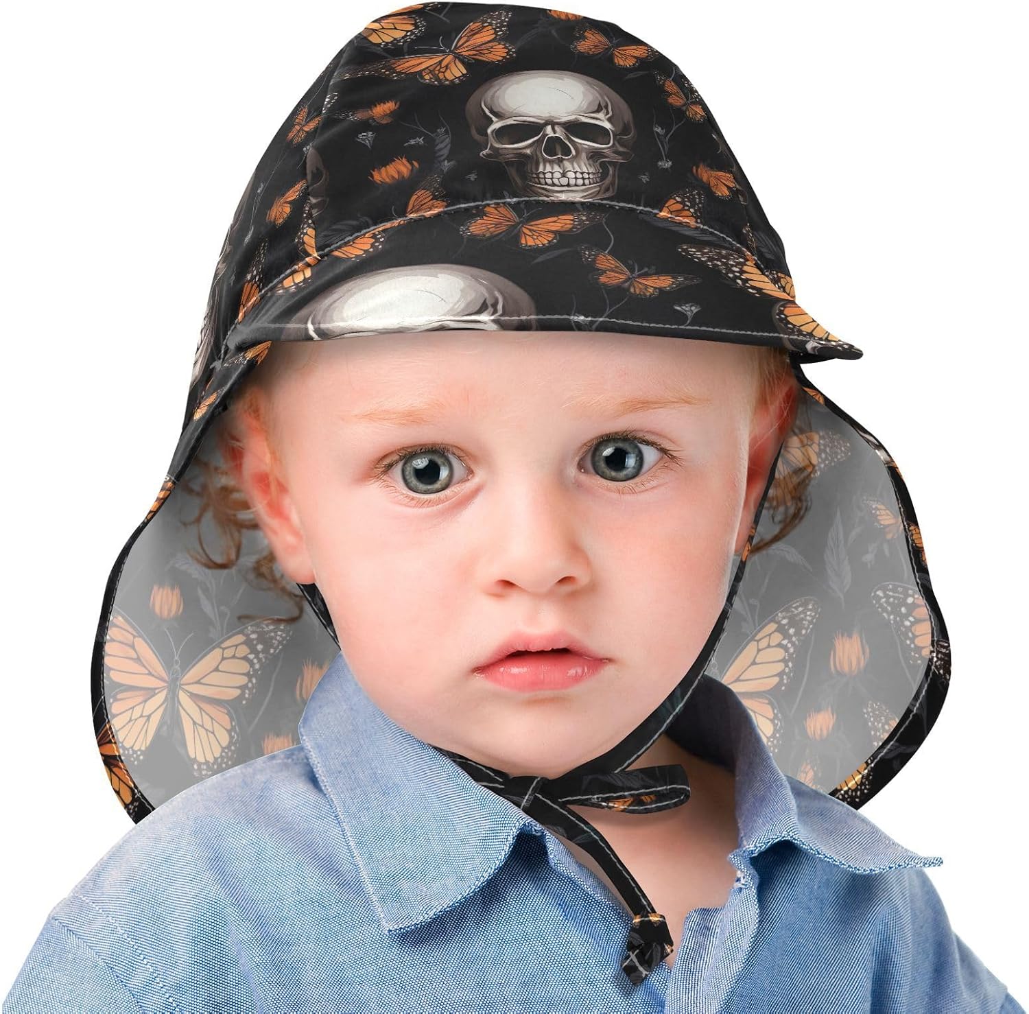J JOYSAY Skull Butterflies Black Toddler Hat UPF 50