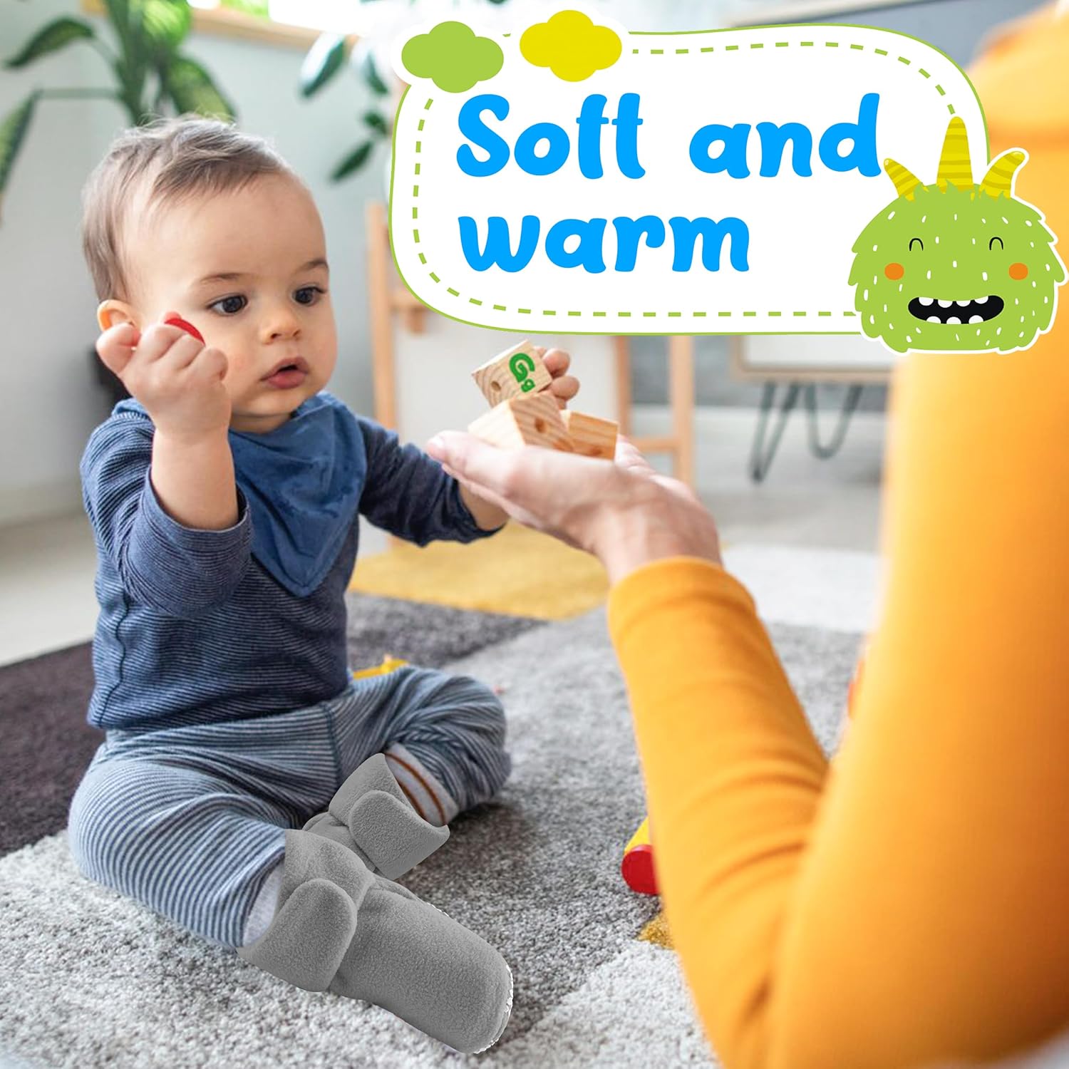 Pro Goleem Fleece Chunky Booties for Newborns