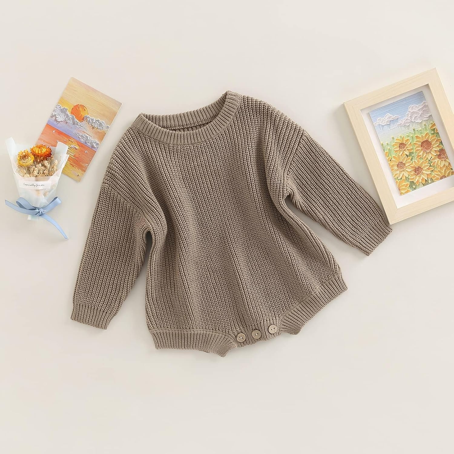 Adorable Winter romper for Baby - toddlerunisexcable knit