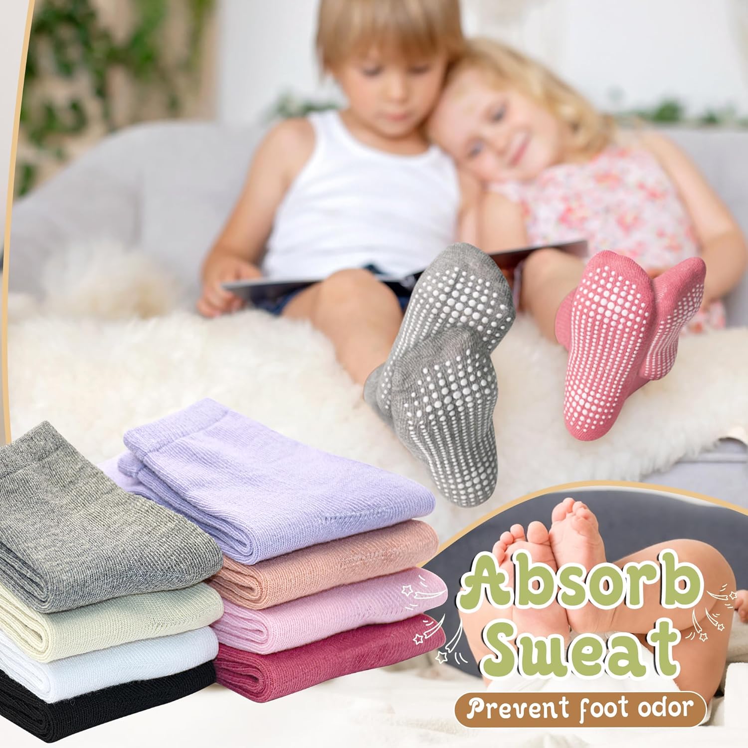 Non-Slip Toddler Socks with Grips