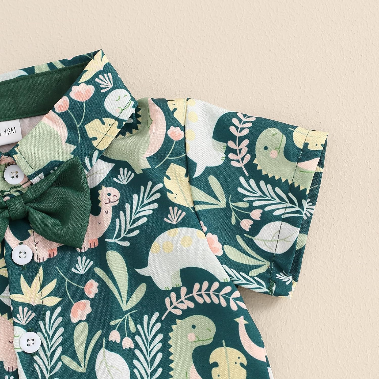 Toddler Boy Dinosaur Print Shorts Set for Summer