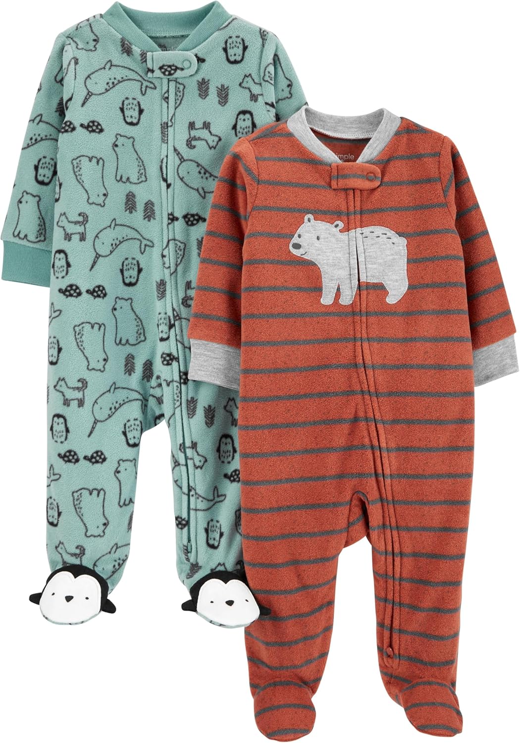 Simple Joys by Carters Baby Boys 2-Pack Fleece Footed Sleep Play