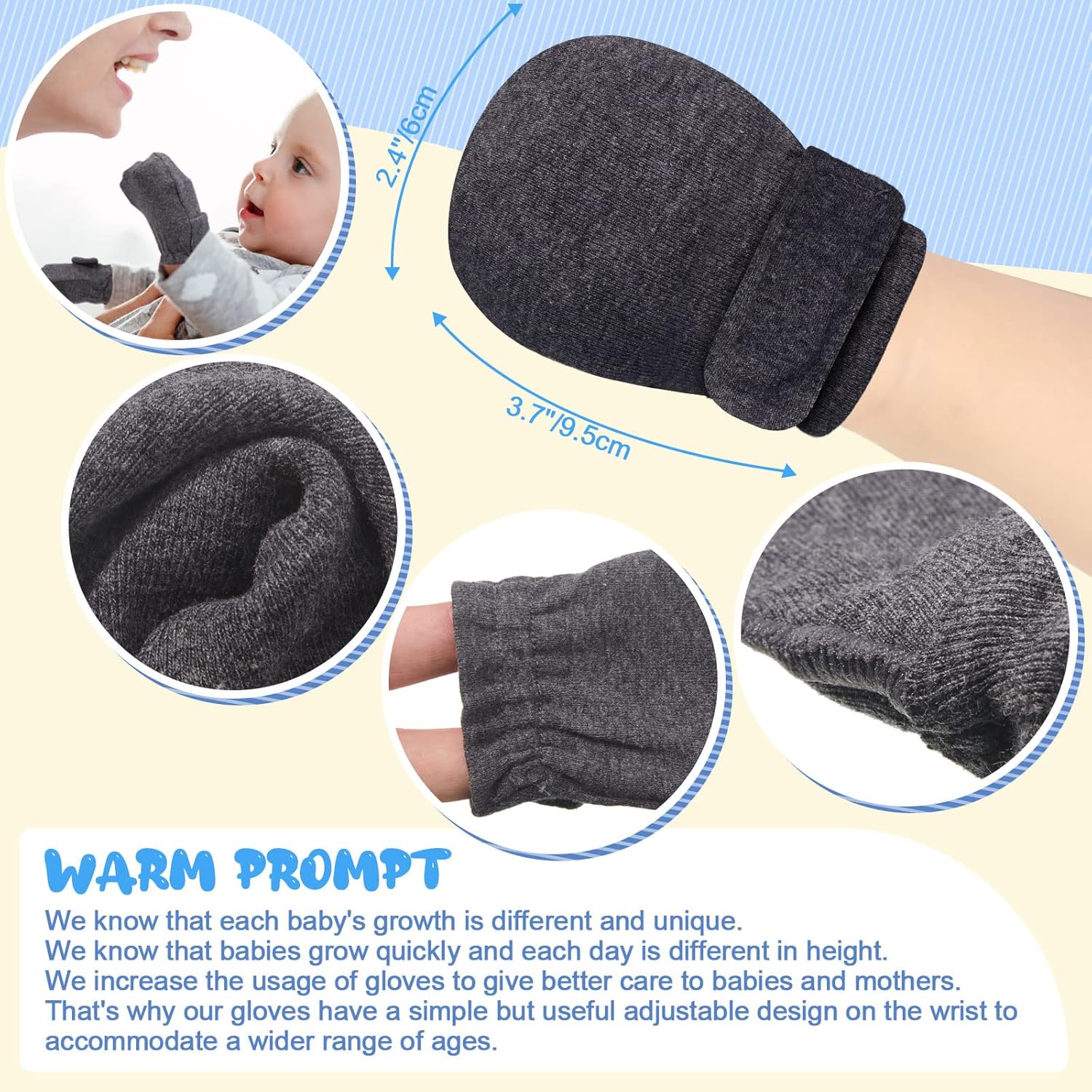 Newcotte Adjustable Baby Mittens