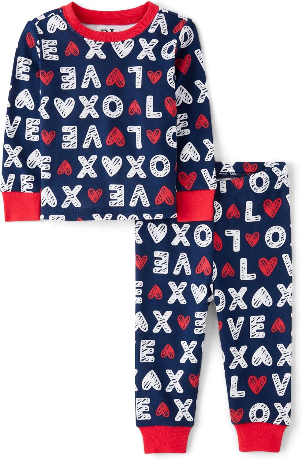 The Childrens Place Baby Boys Pajama Set Valentines Day Cotton Snug Fit
