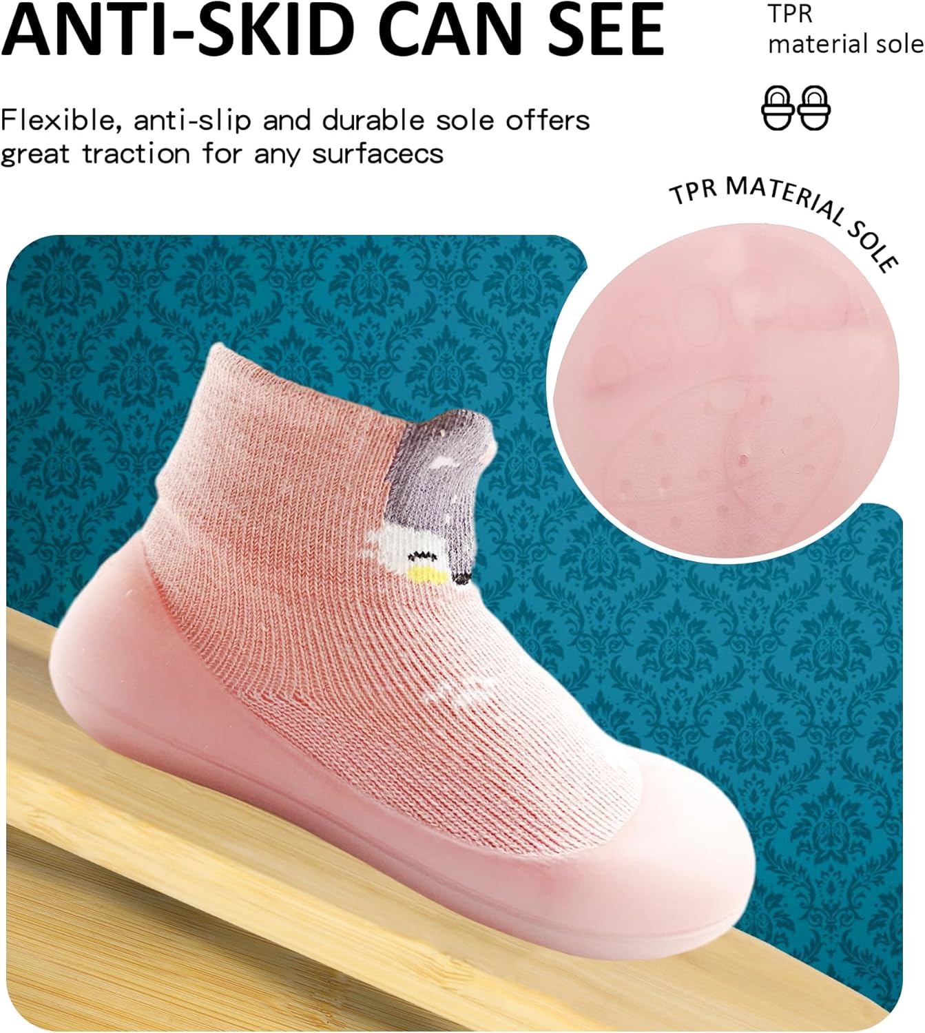Baby Girl Sock Shoes Soft Non-Slip Indoor Slippers