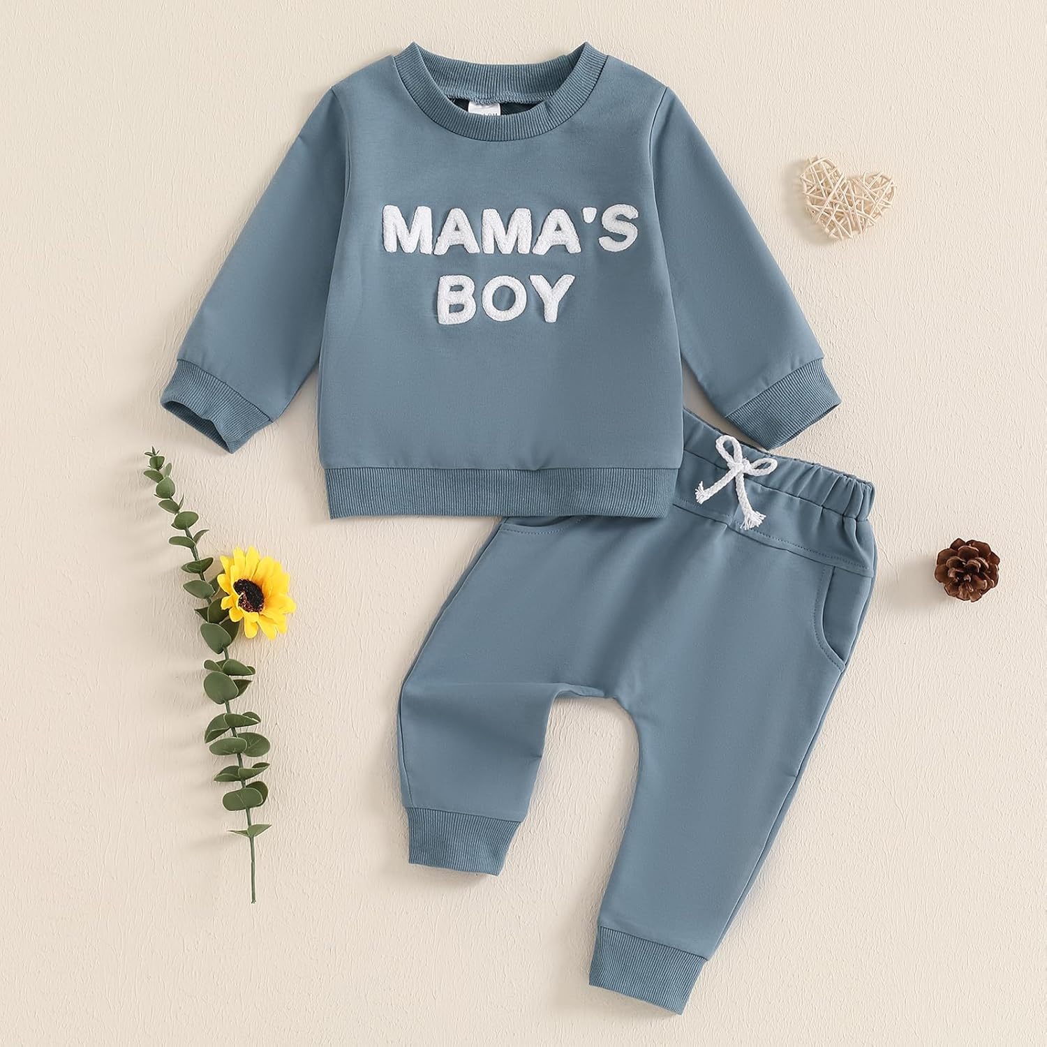 Cute Winter Outfit for Babies FallSpring Tee and Pants Set