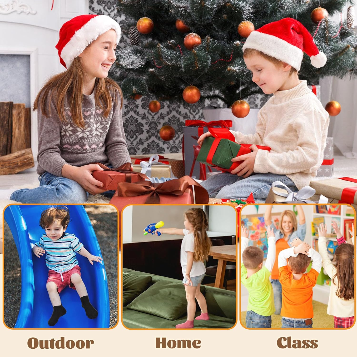 Non-Slip Toddler Socks for 1-7 Years