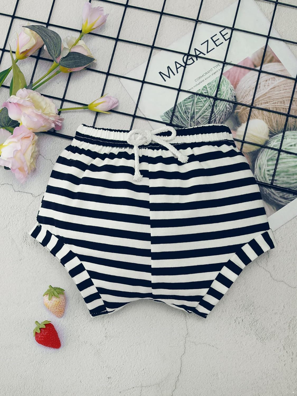Iiniim Baby Cotton Striped Bloomers