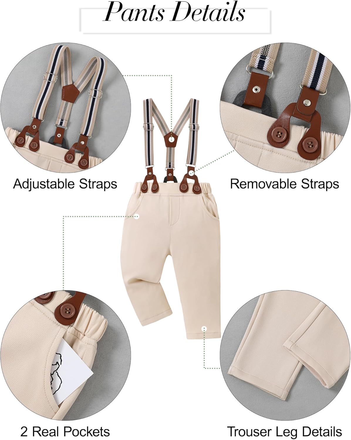 YALLET Baby Boy Tuxedo Suit for Gentlemen