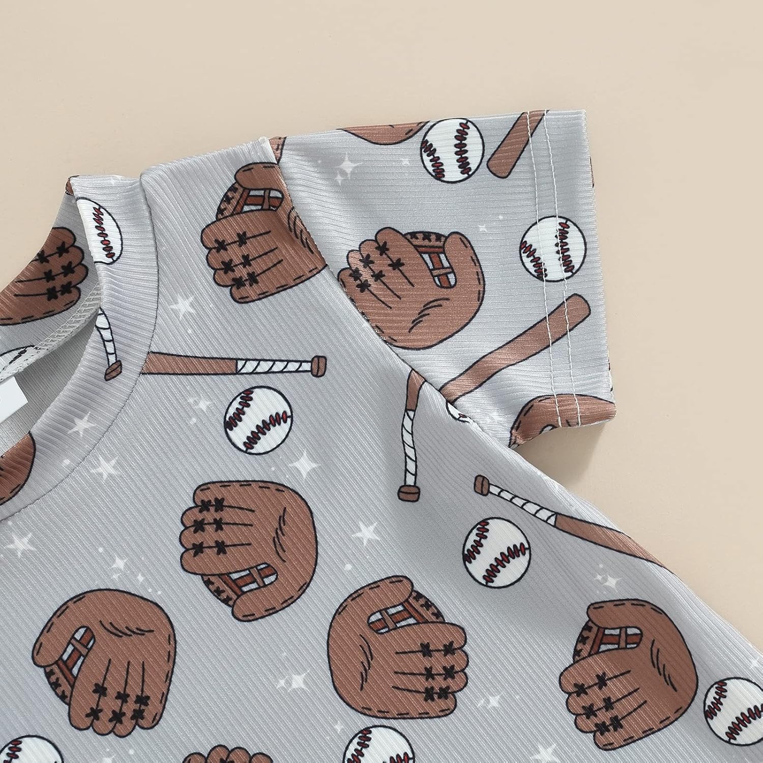 Dewadbow Baseball Print Romper Jumpsuit for Newborn Baby Boy Girl