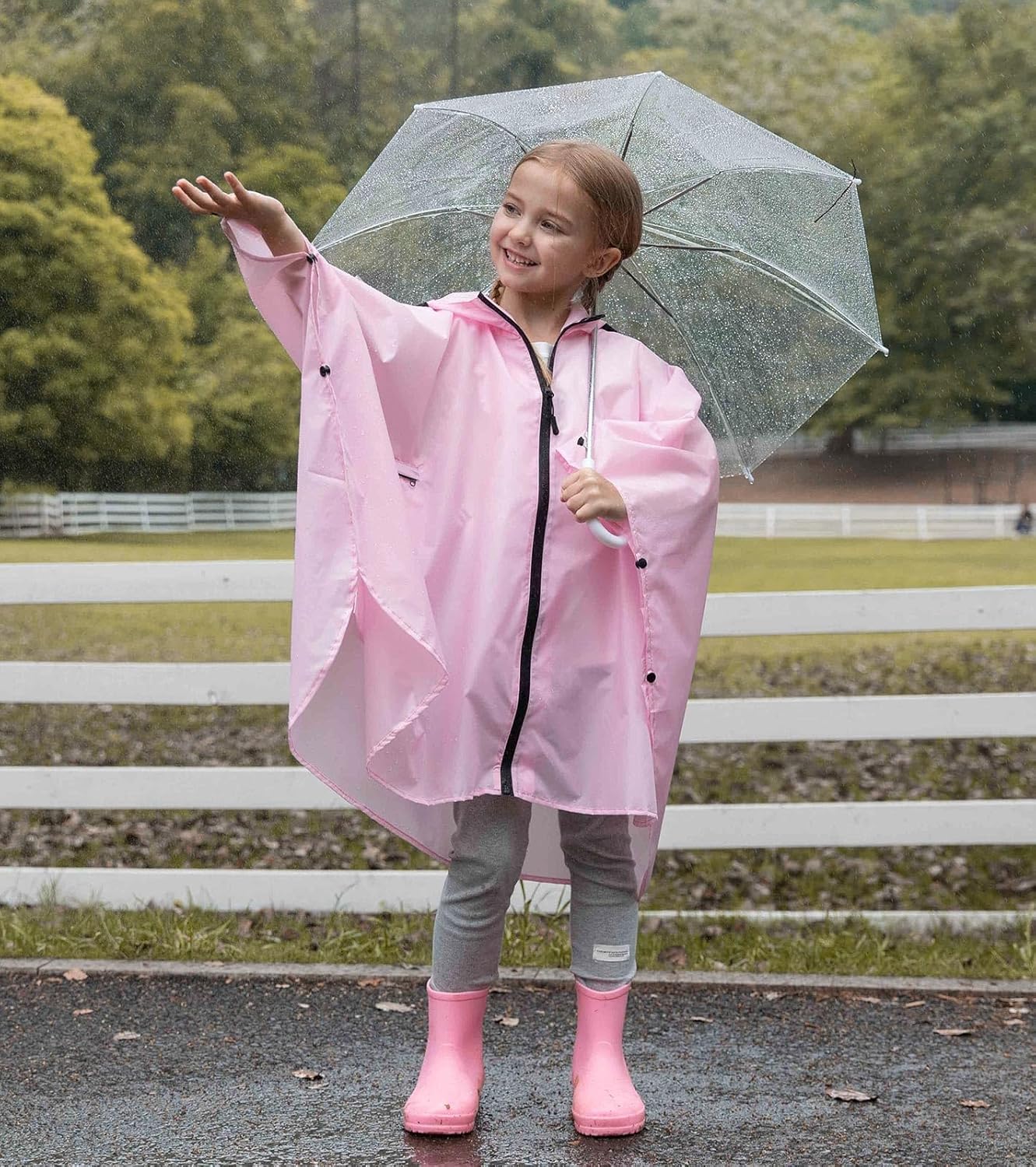 SaphiRose Lightweight Kids Rain Poncho