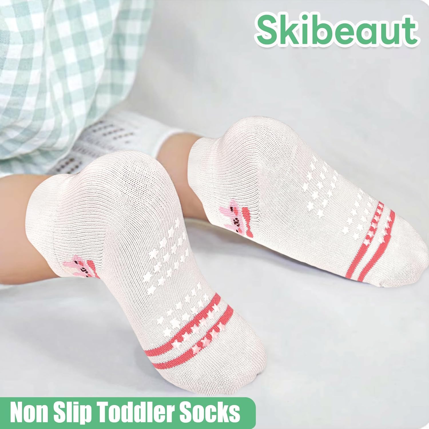 SkiBeaut Toddler Non-Slip Ankle Socks - Adorable Grips for Kids
