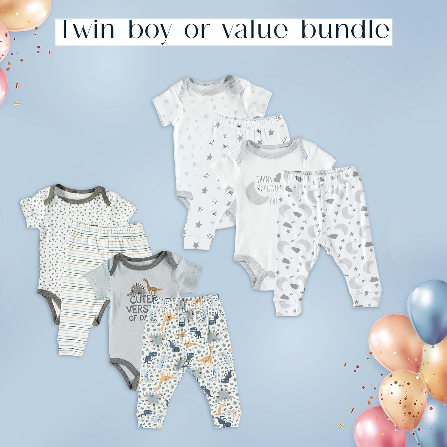 Front-Loading Layette Set for Boys Sleep Play and More