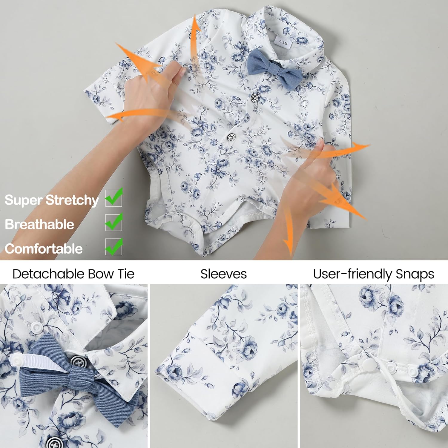 YALLET Baby Boy Suits 0-24m Bowtie Vest Pants