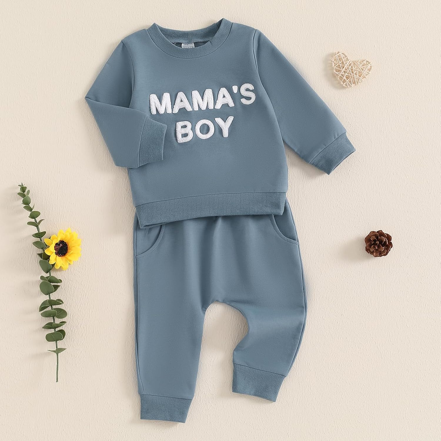 Cute Winter Outfit for Babies FallSpring Tee and Pants Set