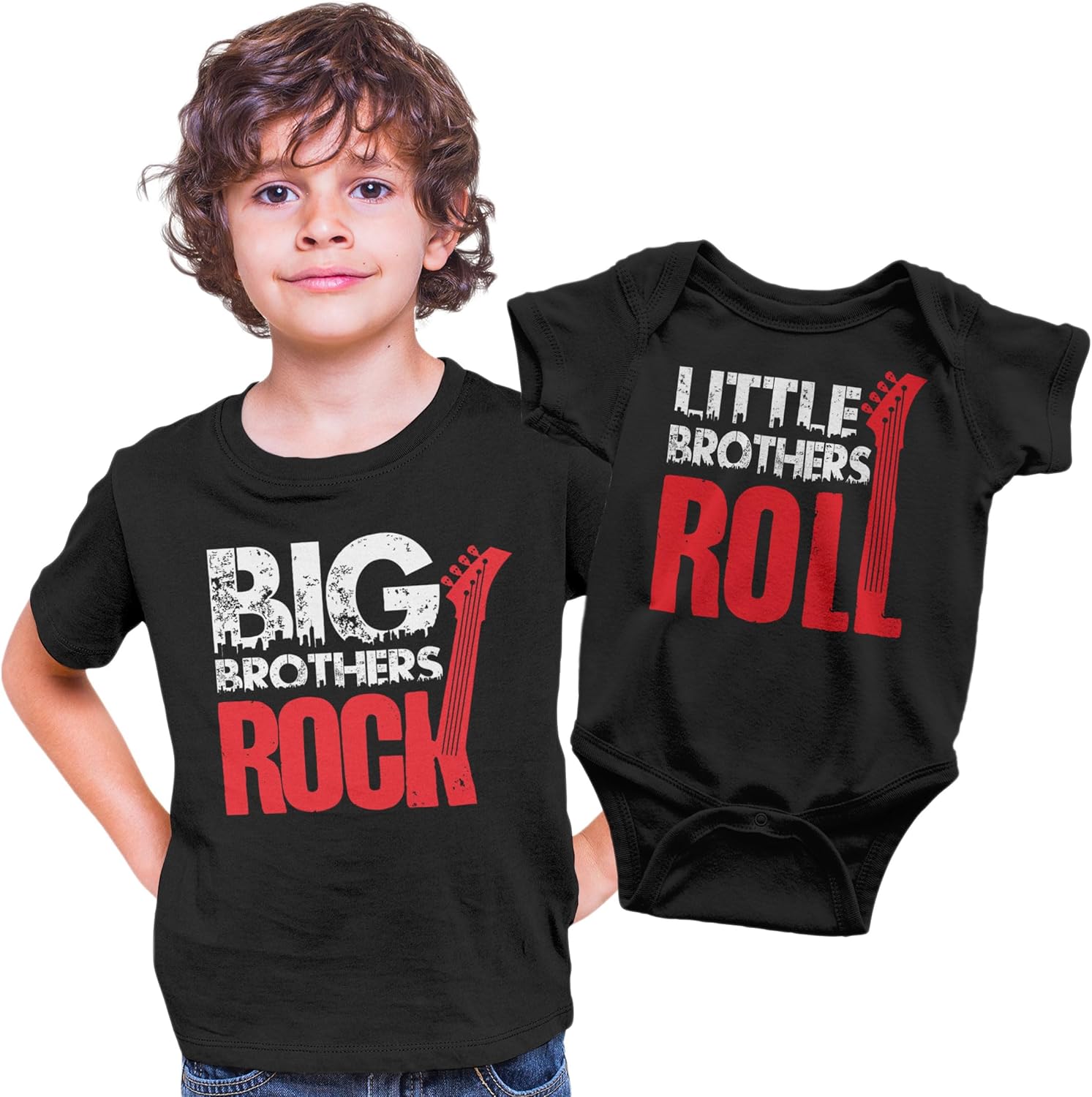 Matching Sibling Outfits Big Brother Little Brother Shirts Rock and Roll Siblings Set