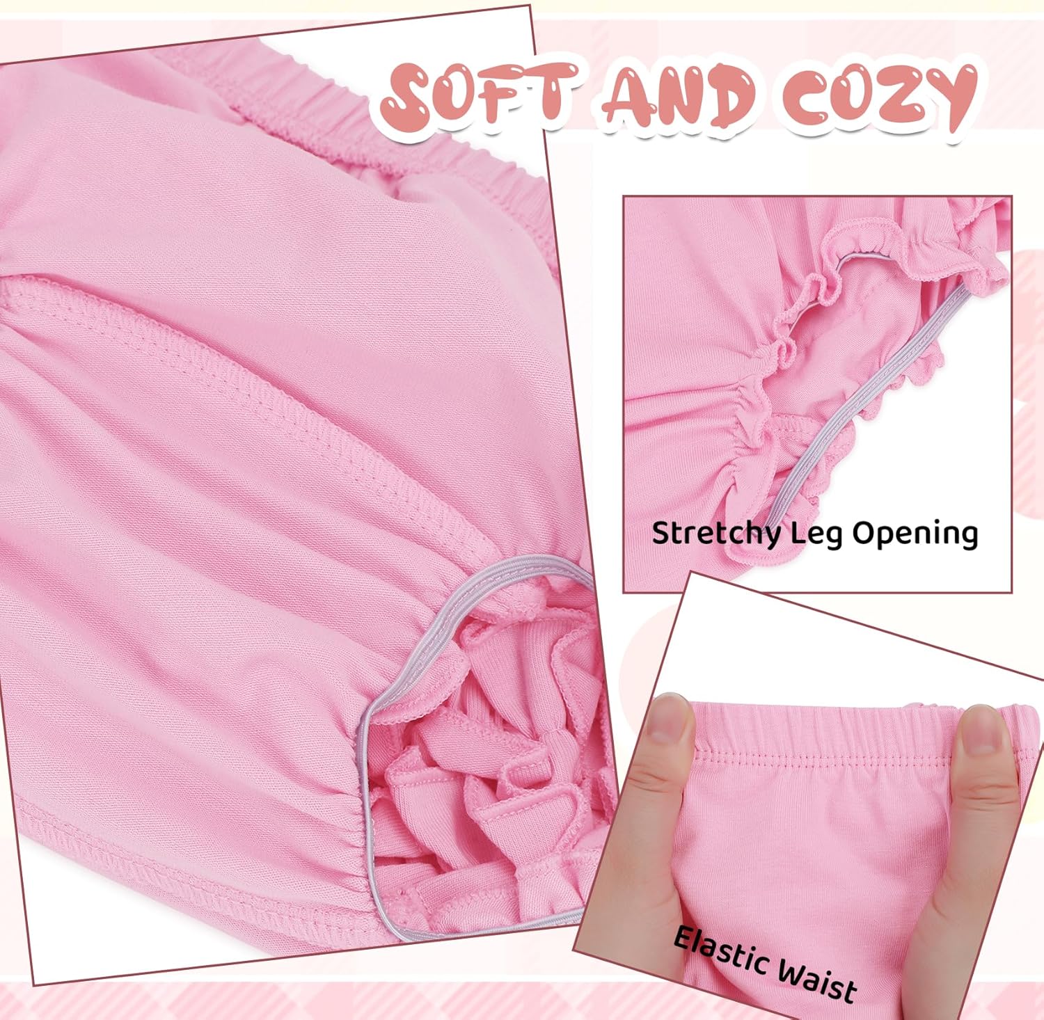 Durio Baby Bloomers for Toddler Girls - Soft Ruffle Diaper Cover Set