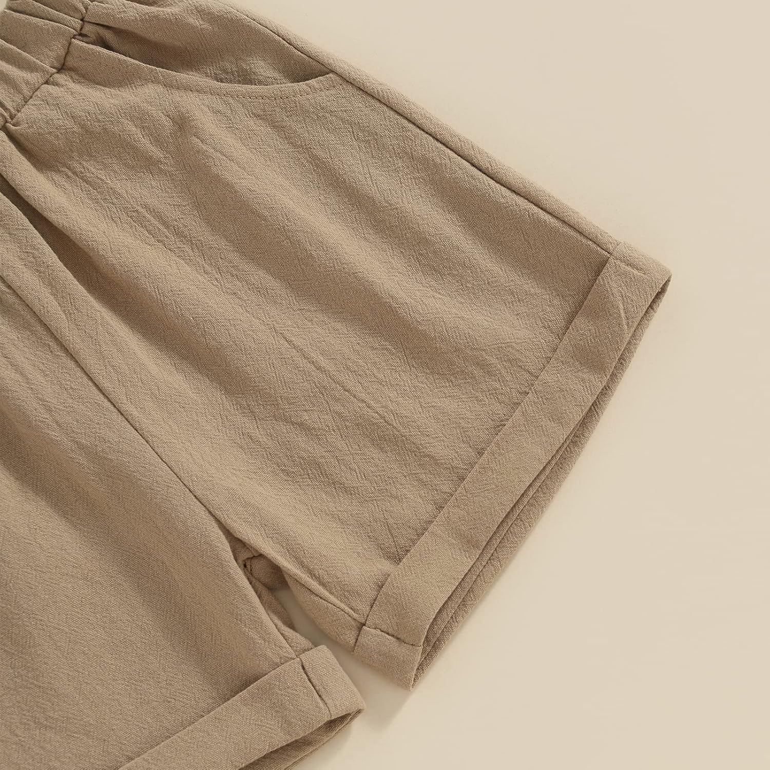 Qualitykaruedoo Toddler Boy Cotton Linen Shorts Set