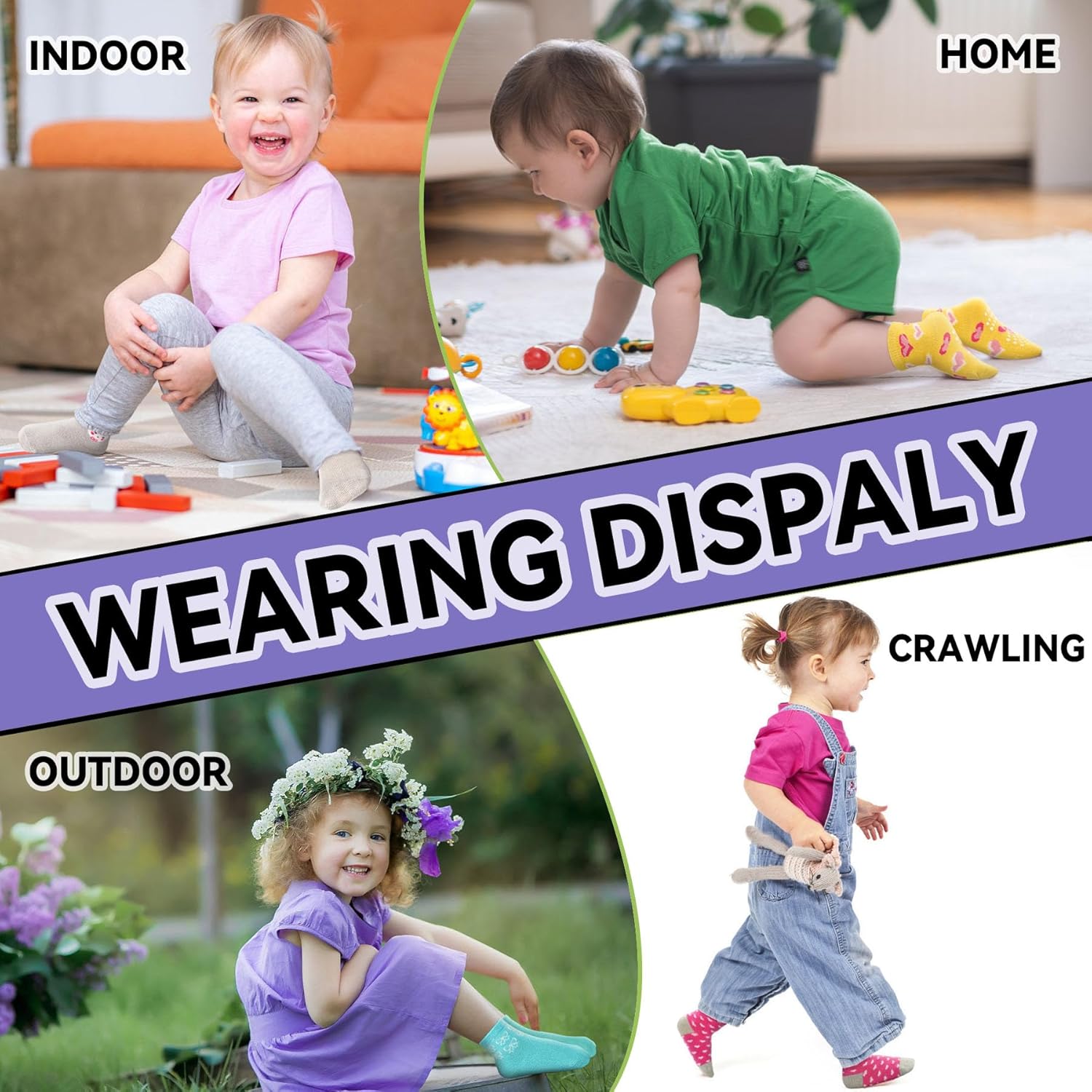 Cushy Grip Non-Slip Baby Socks for Girls Soft toddler wool socks