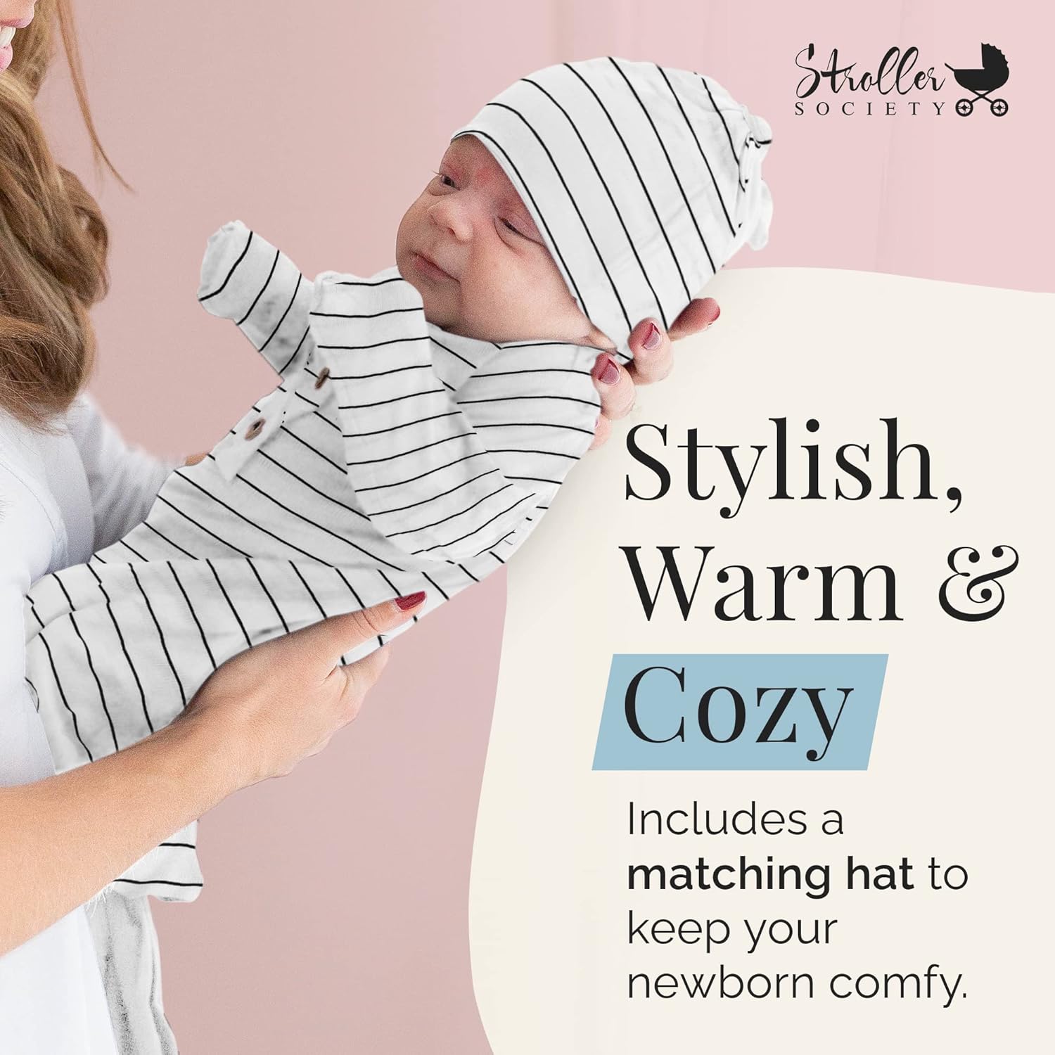 Stroller Society Knotted Baby Gown Set for Newborns and Babies