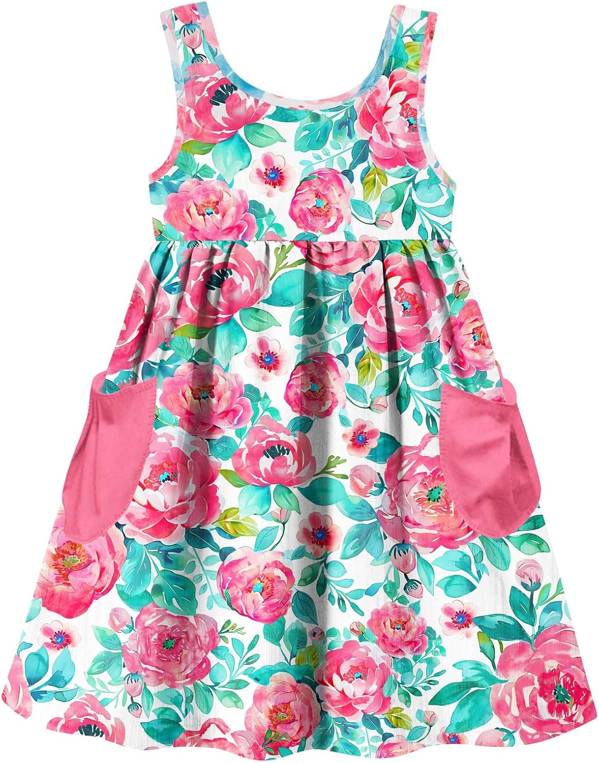 Vieille Little Girls Summer Dress with Pocket