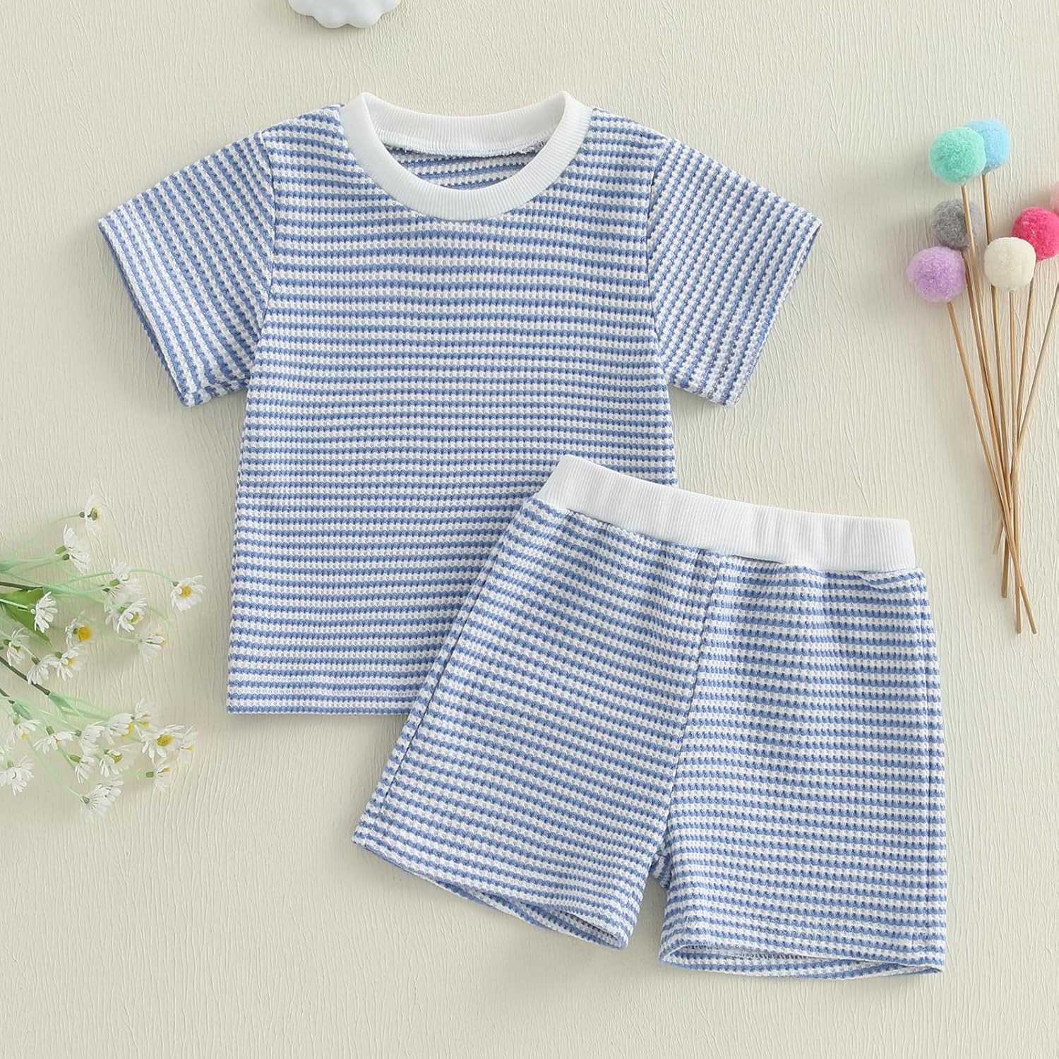VISGOGO Baby Toddler Summer 2 Piece Short Set