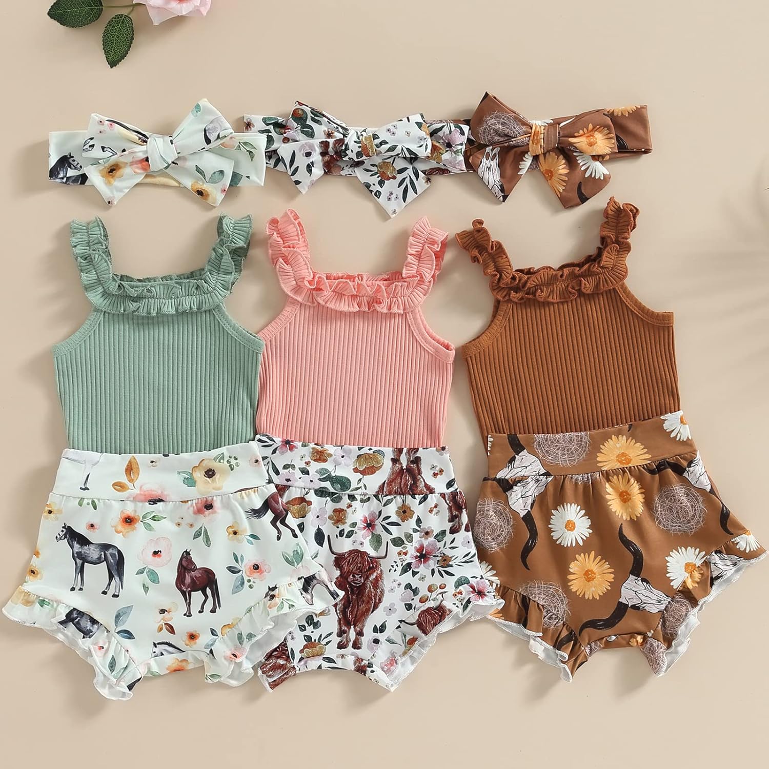 3-Piece Toddler Summer Romper Set