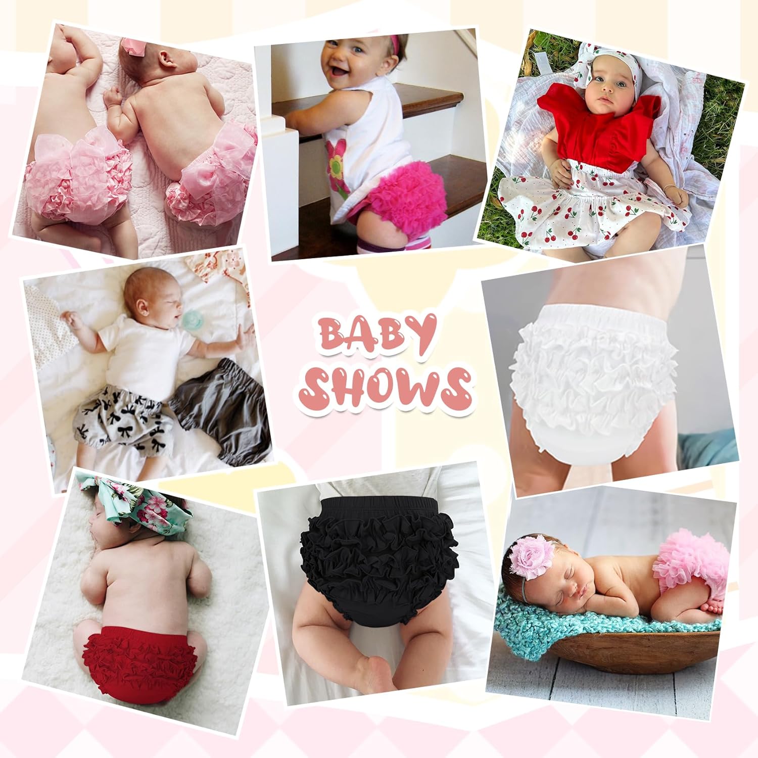 Durio Baby Bloomers for Toddler Girls - Soft Ruffle Diaper Cover Set