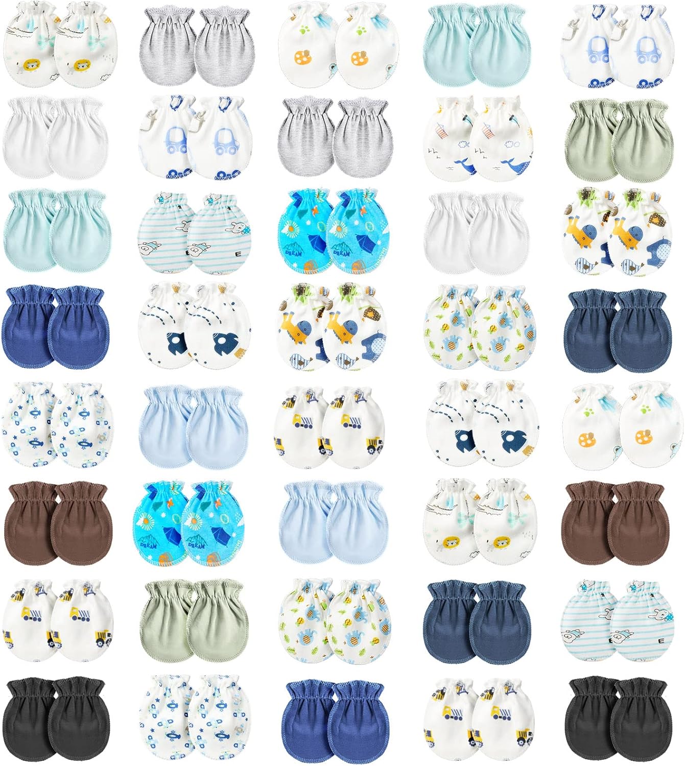 Geyoga 40-Pair Soft Elastic infant gloves