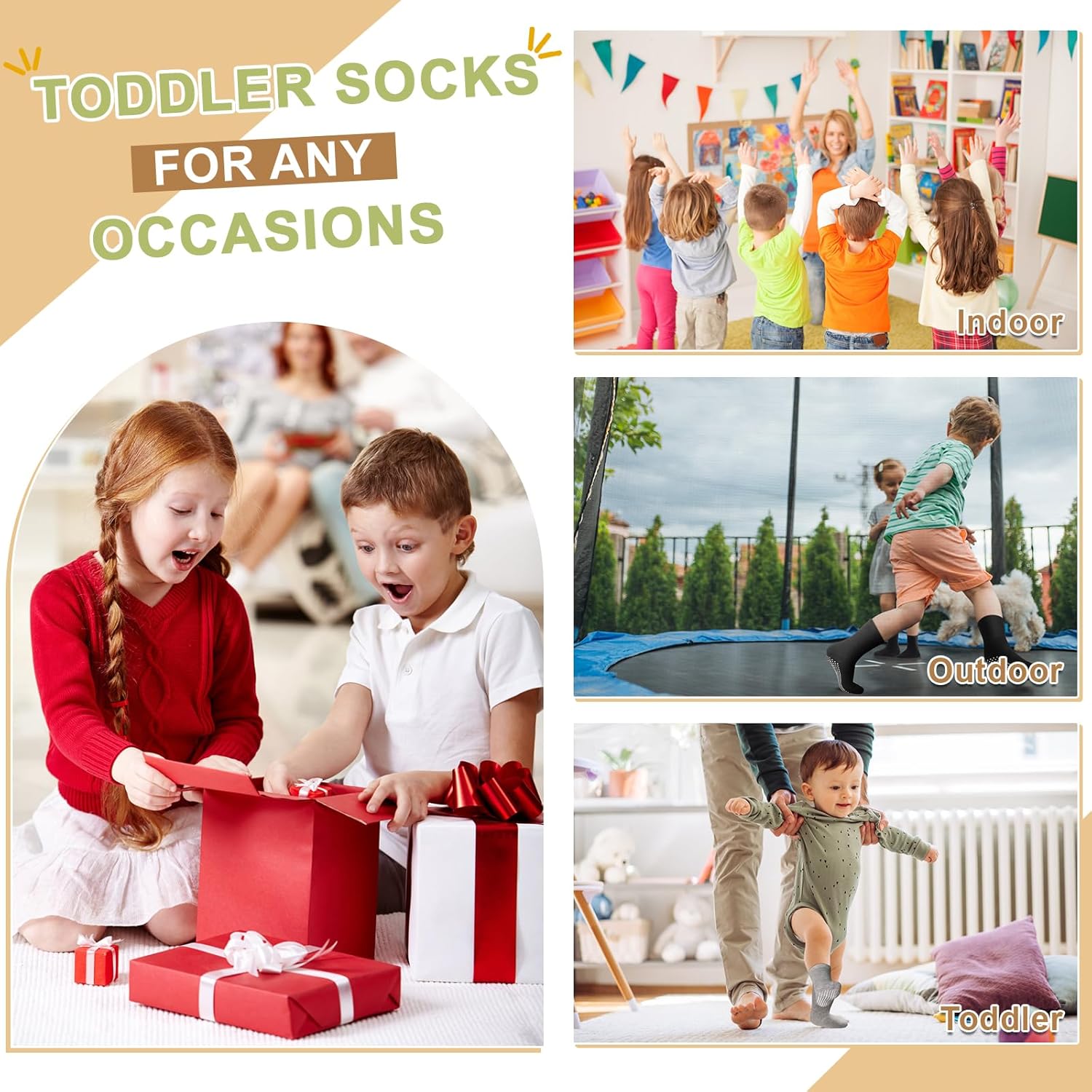 Non-Slip Toddler Socks with Grips