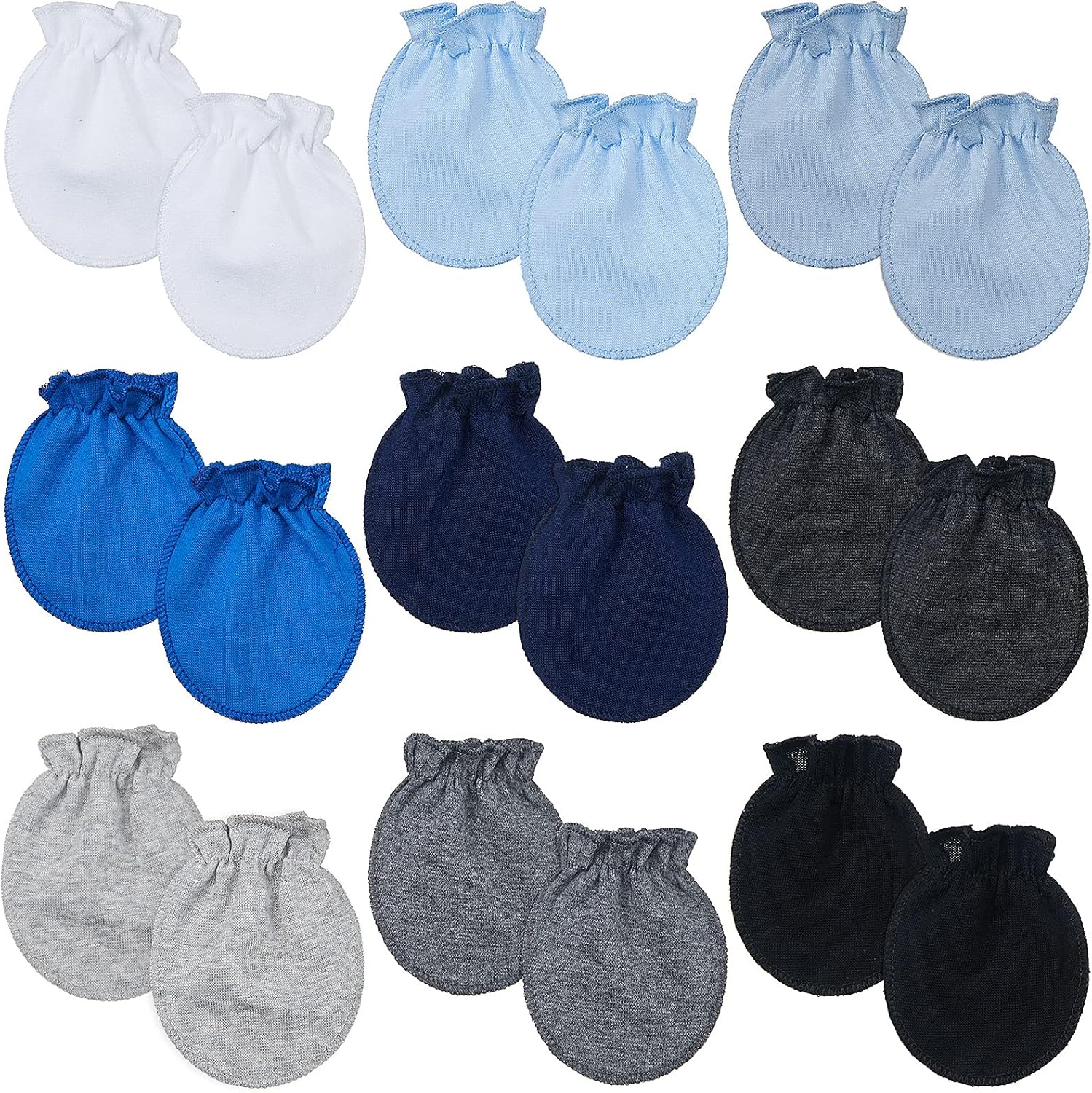 9 Pairs Newborn Baby Mittens 0-6 Months Soft No Scratch Gloves