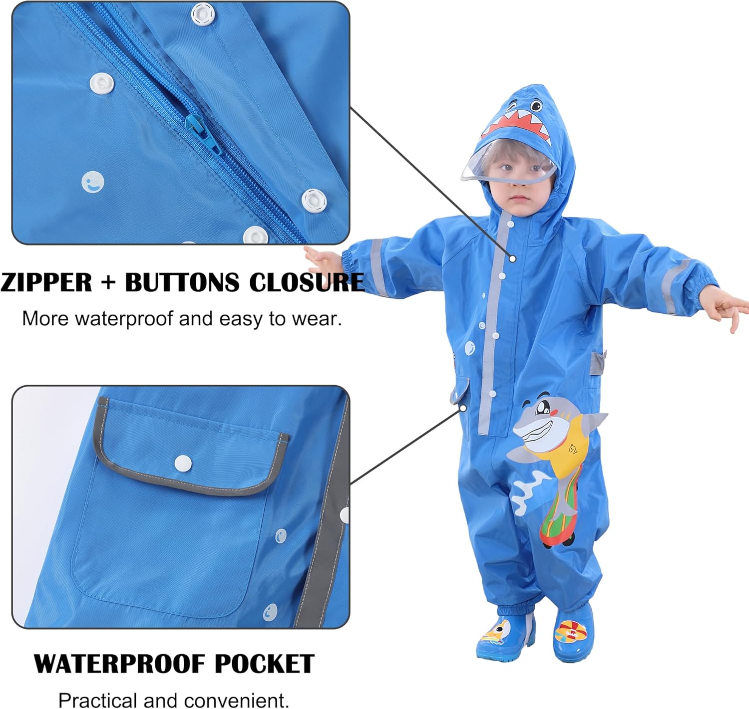 Fewlby Cute Toddler Rain Jacket