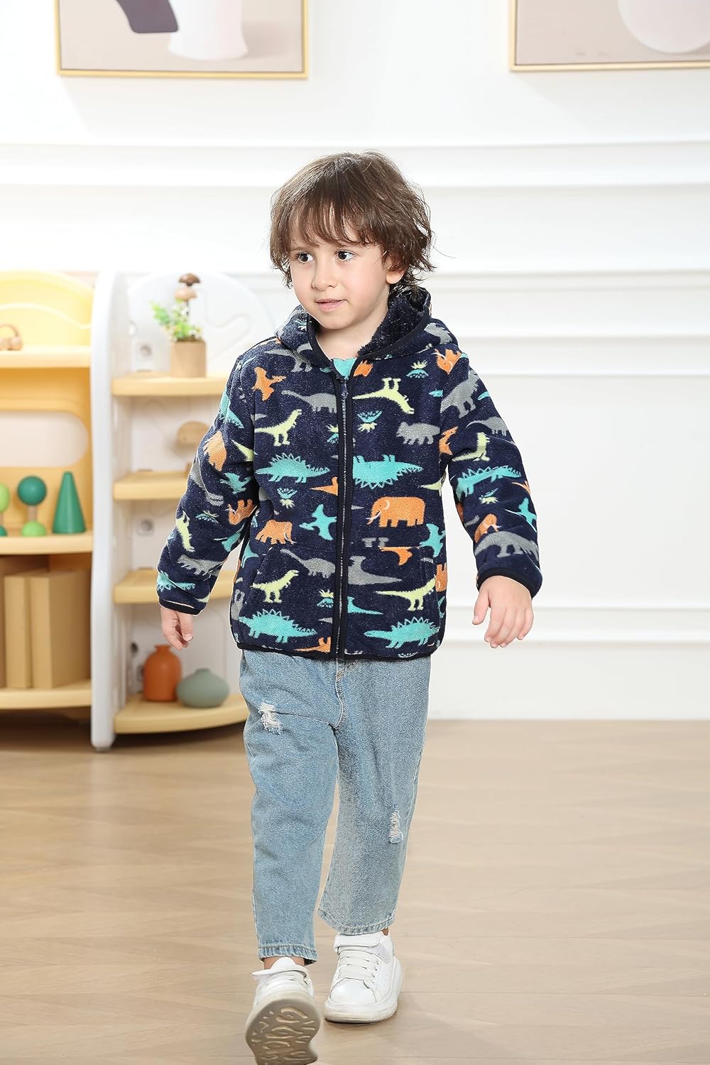 Feidoog Toddler Fleece Jacket - Soft Waterproof Cute Design Perfect for Kids