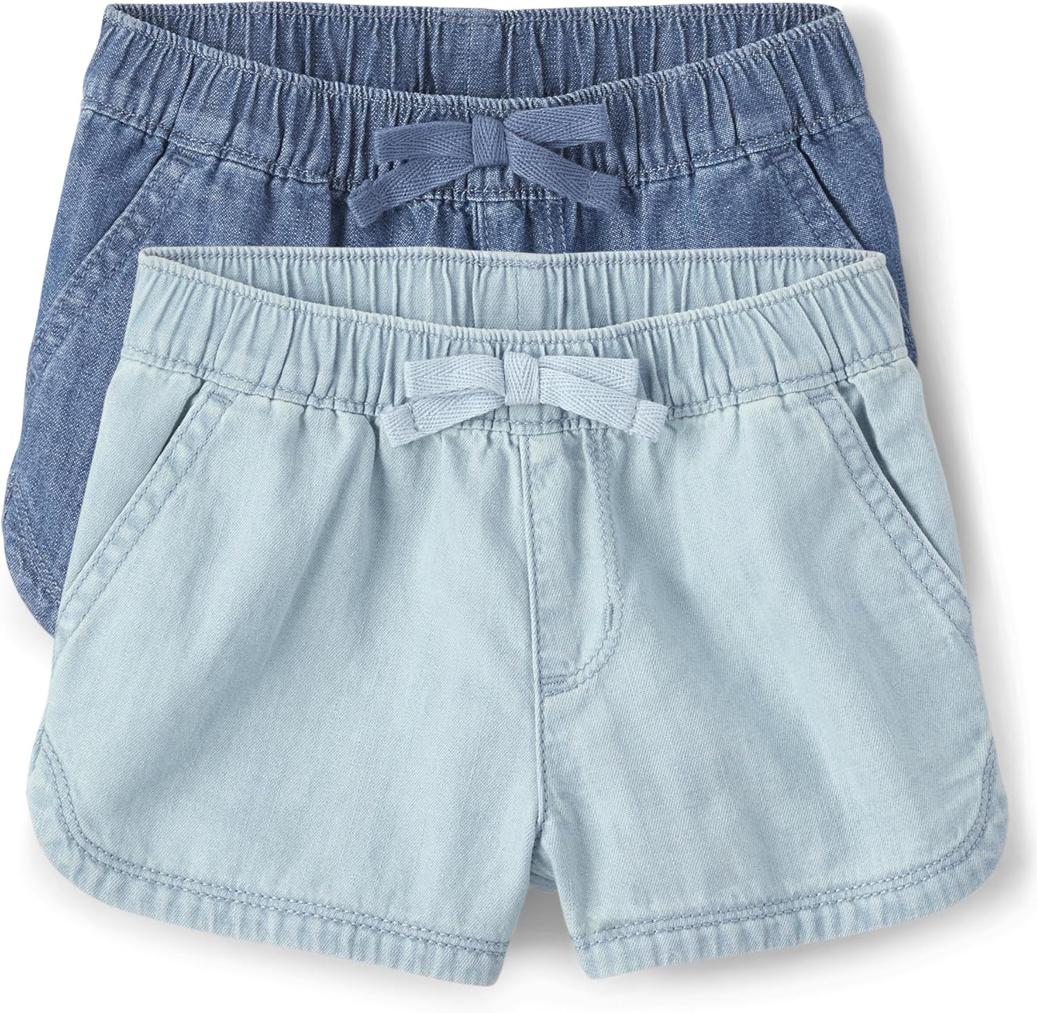 100 Cotton Chambray Pull On Shorts for Baby Girls
