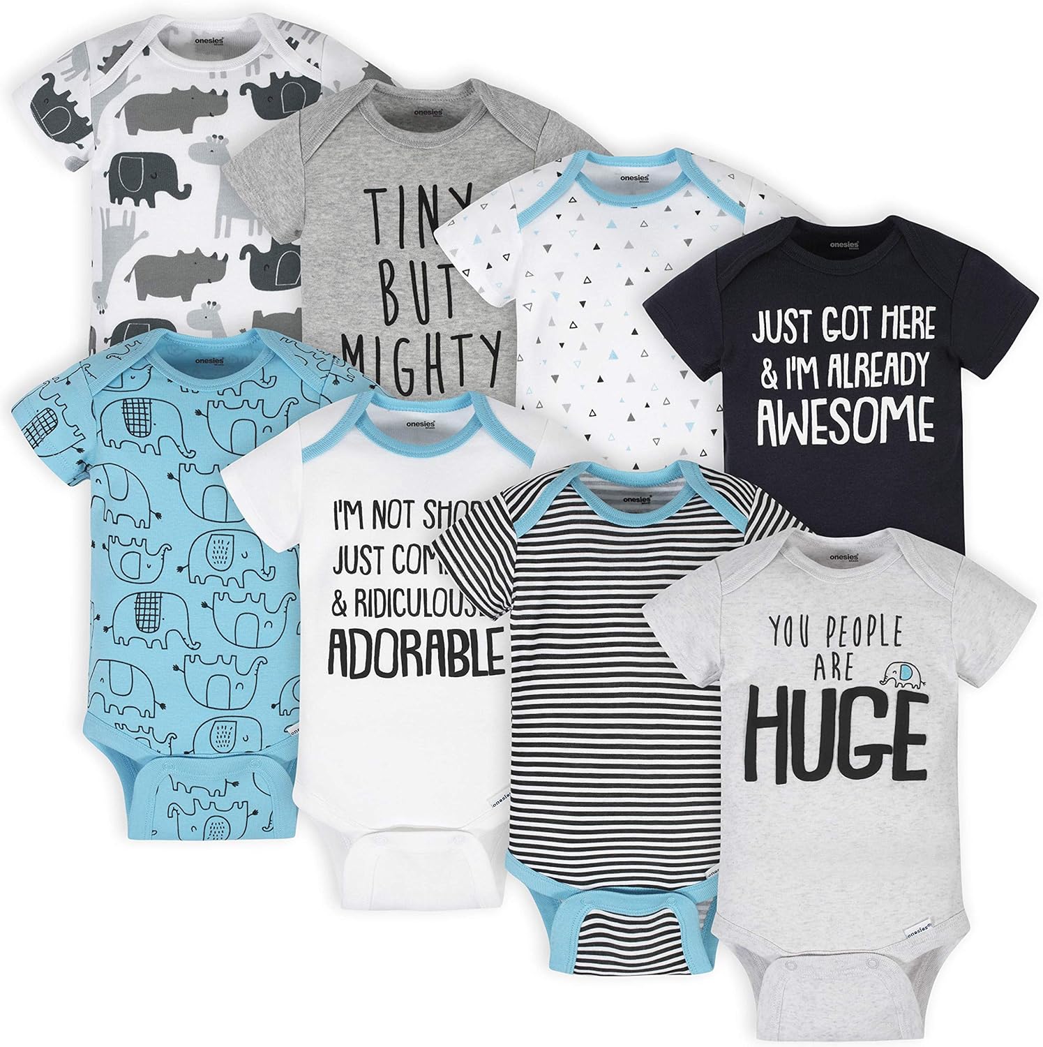 Soft Stretchy Unisex Baby Bodysuits Mix Match Set