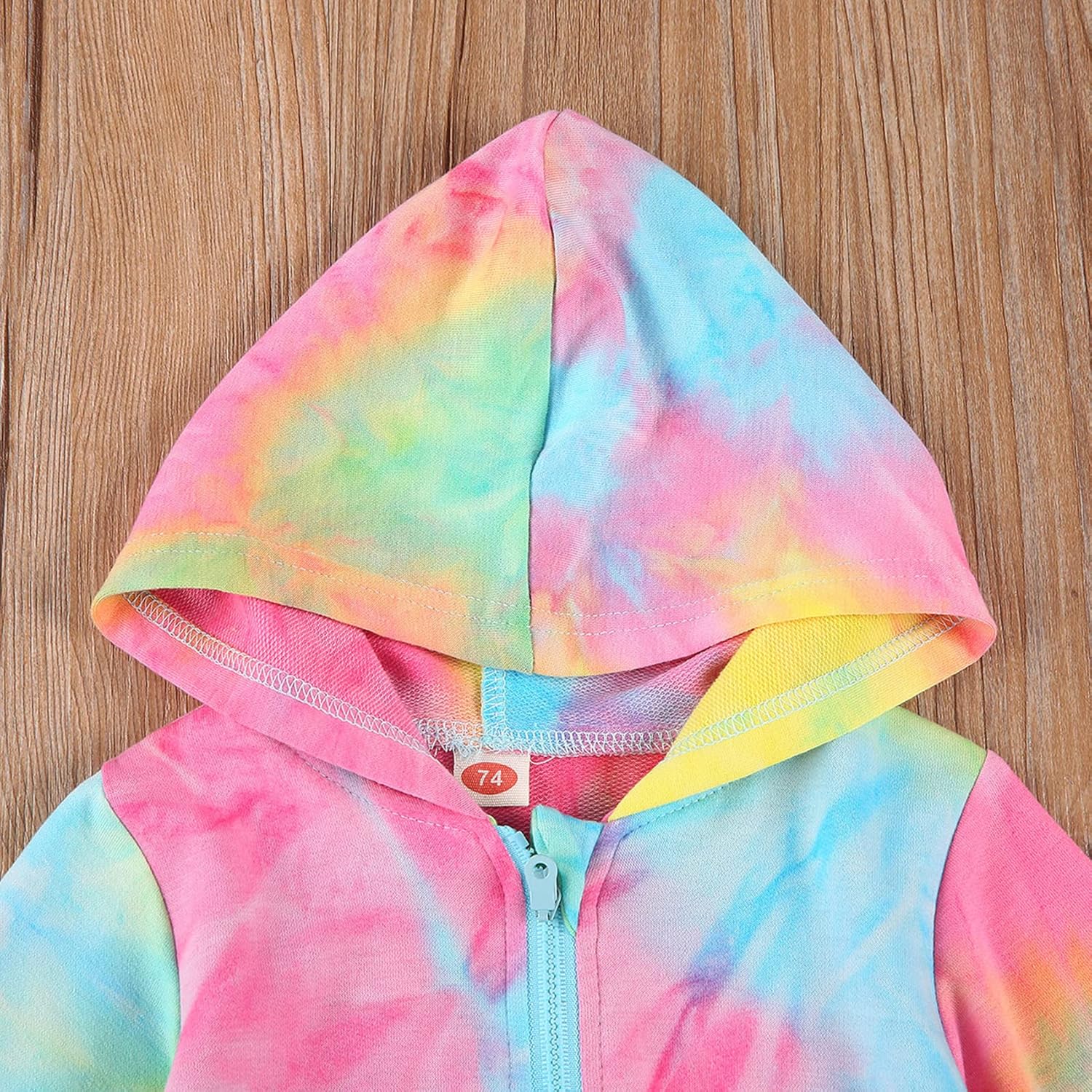 Lefyira - Rainbow Tie-Dye Long Sleeve Windbreaker Jacket for Babies