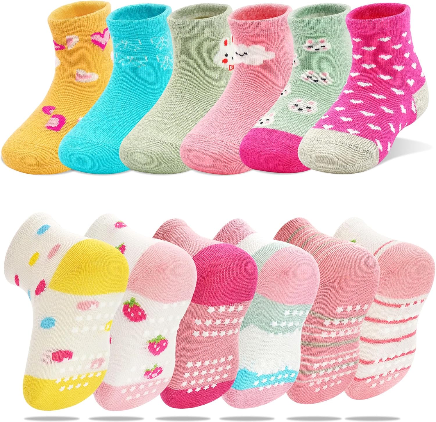Cushy Grip Non-Slip Baby Socks for Girls Soft toddler wool socks