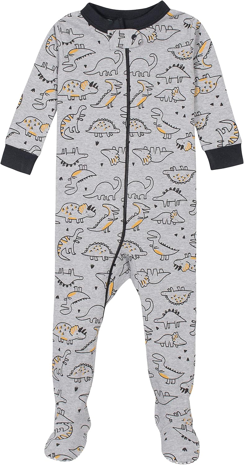 Gerber Baby Boys 4-Pack Footed Pajamas for Safe Sleep