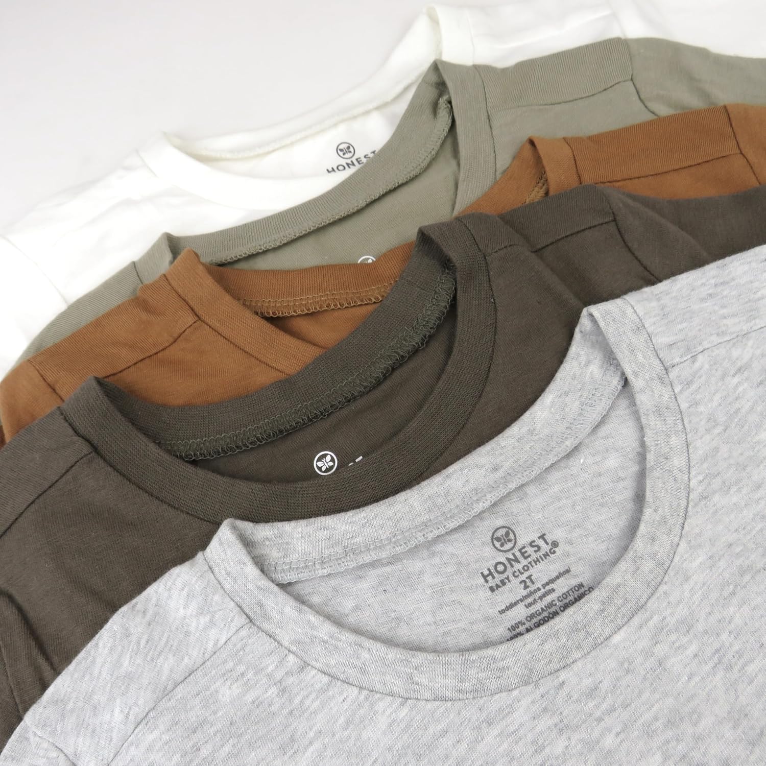 HonestBaby Unisex-Baby 5-Pack Short Sleeve T-Shirts