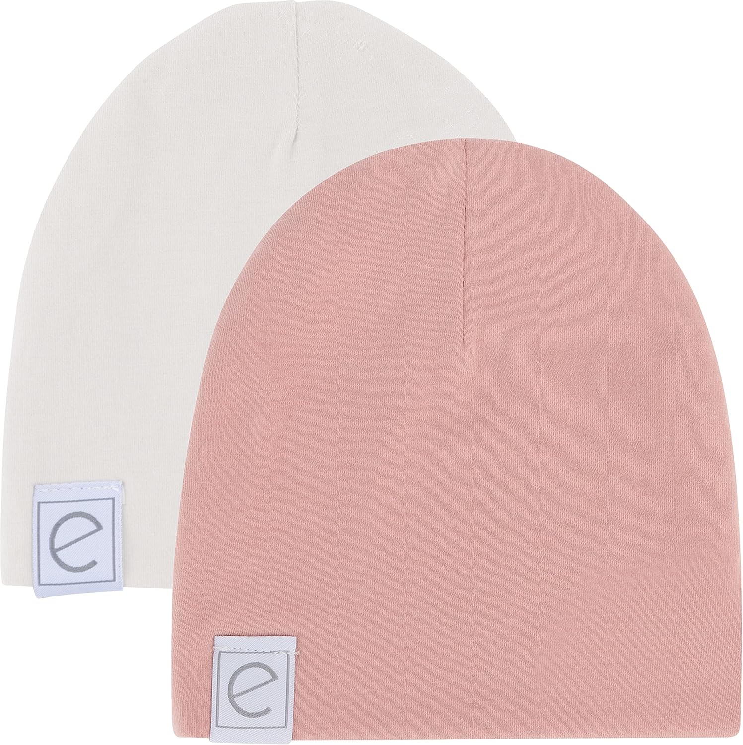 Charming 2-Pack Jersey Cotton Baby Beanie Set for 0-3 Months