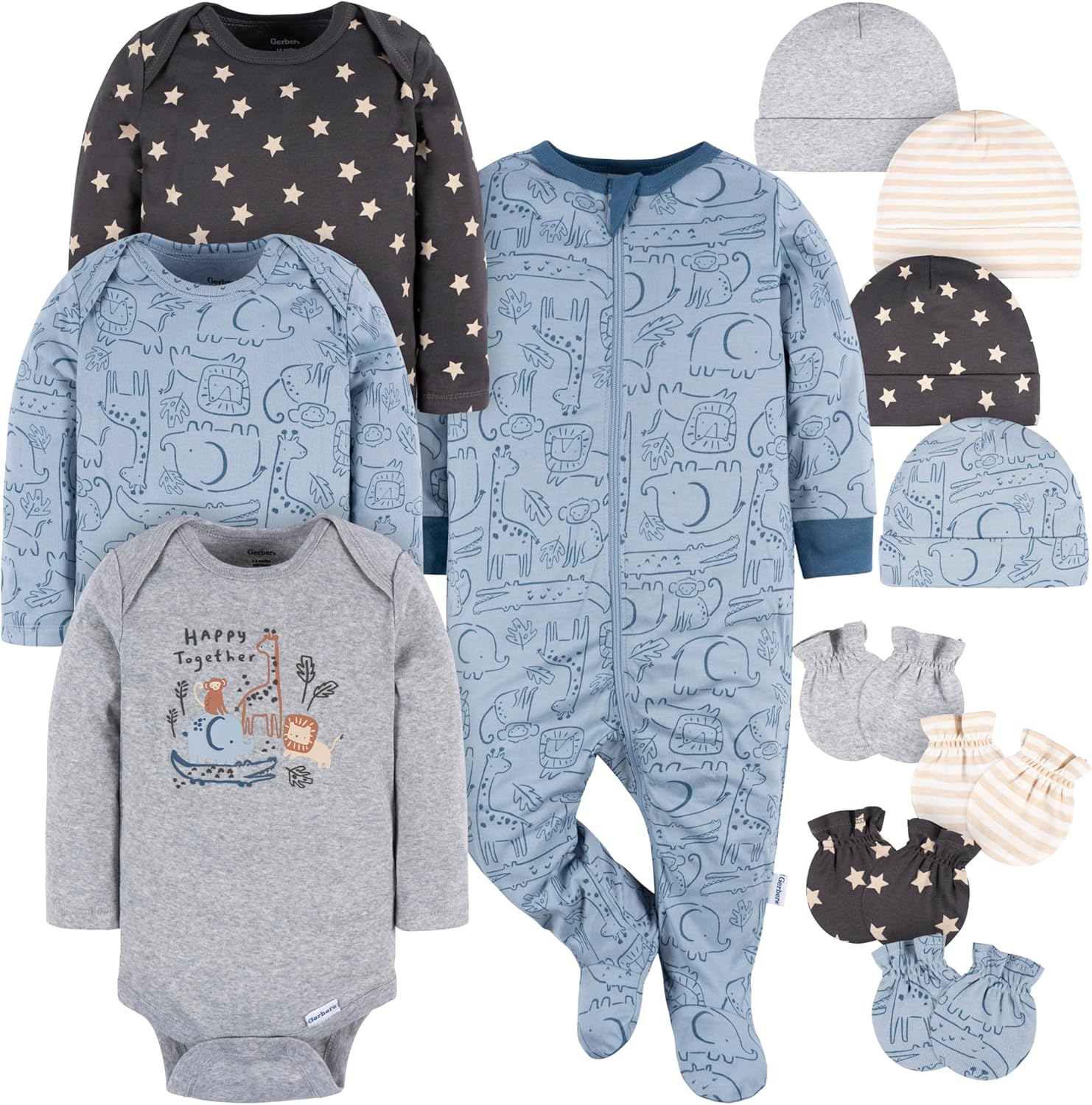 Gerber 12 Piece Layette Gift Set for Baby Girls and Boys