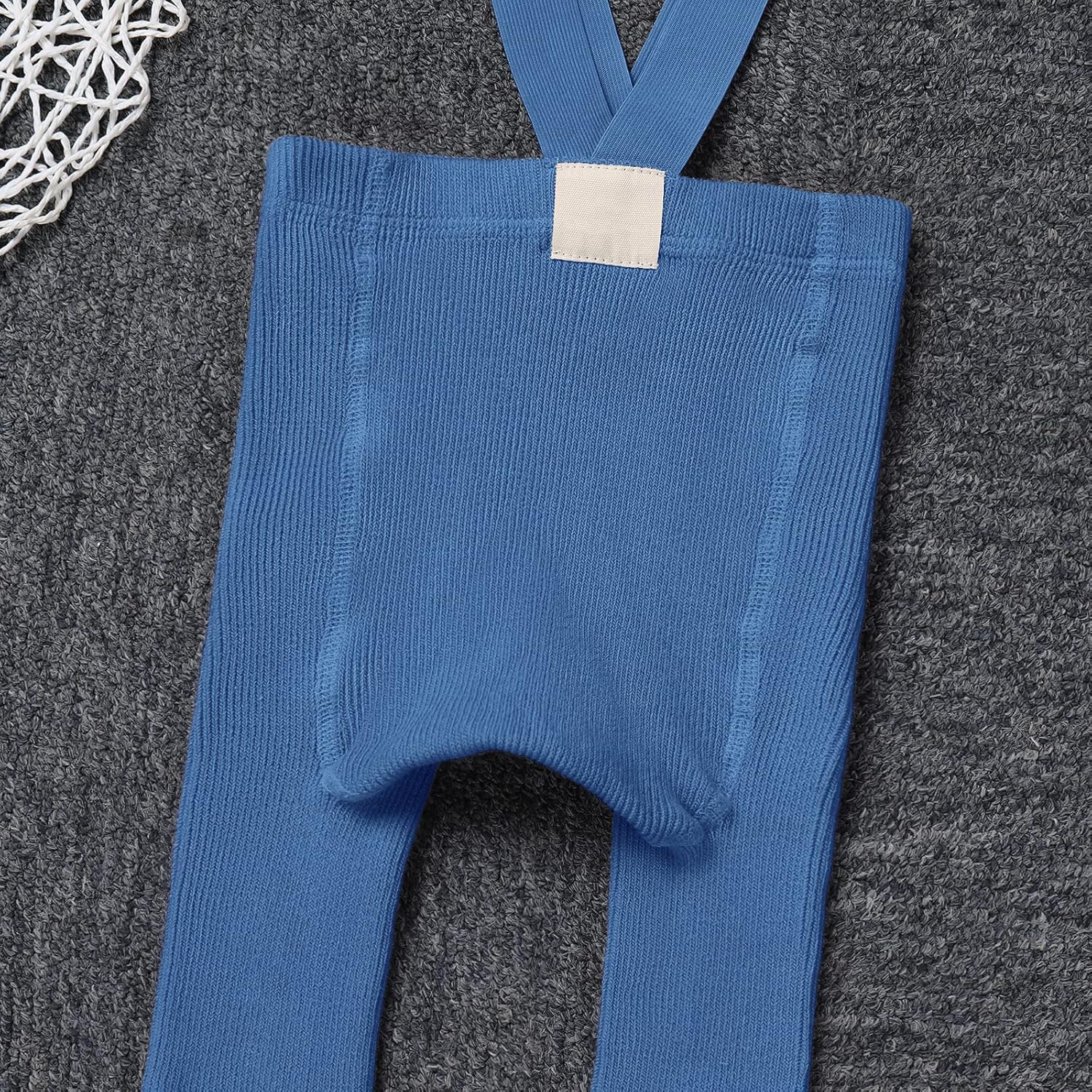 IDOPIP Infant Ribbed Leggings with Suspender Pants for Girl Boy 6-18M
