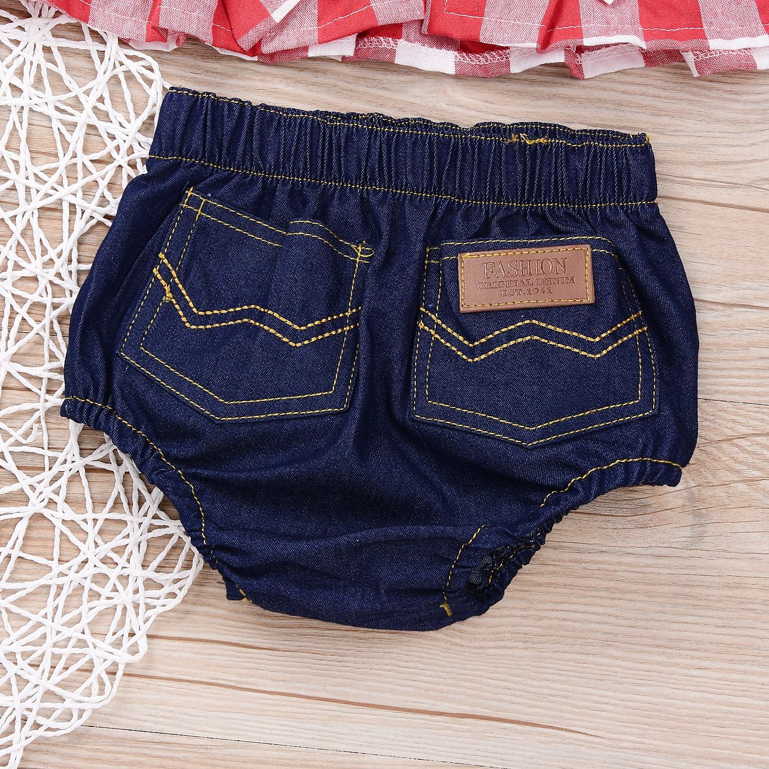 Perfect Baby Girl Outfit STylish Tank Top Denim Shorts for Girls