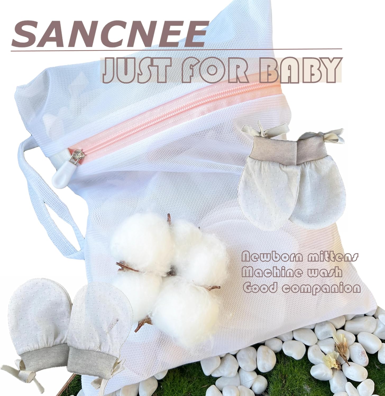Organic Cotton Baby Mittens No Scratch Soft for Newborns