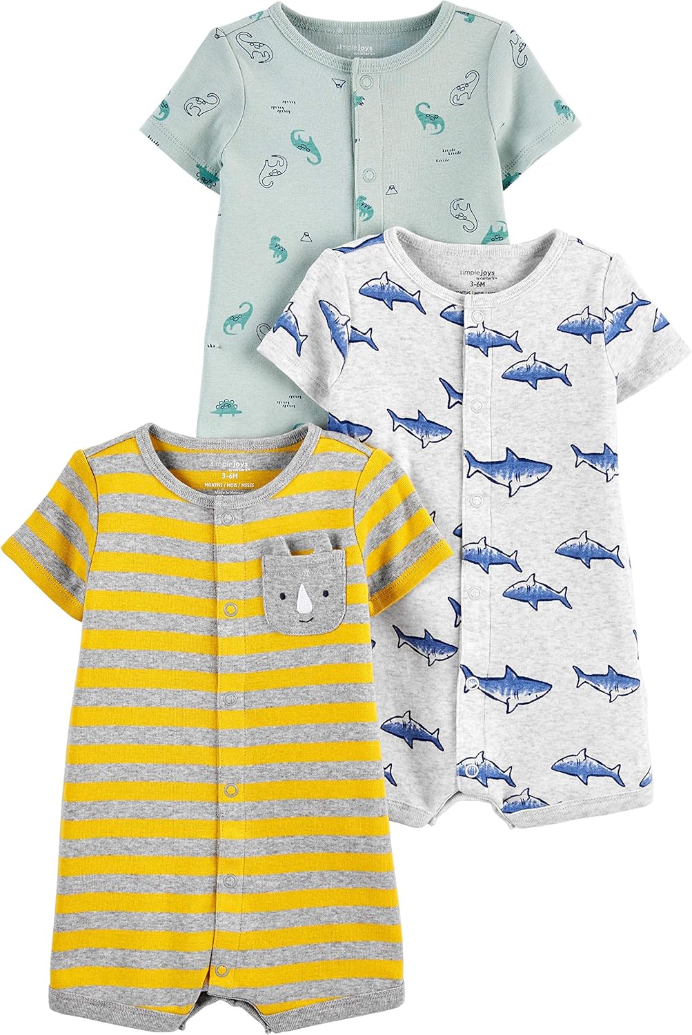 Simple Joys by Carters Baby 3-Pack Snap-up Rompers