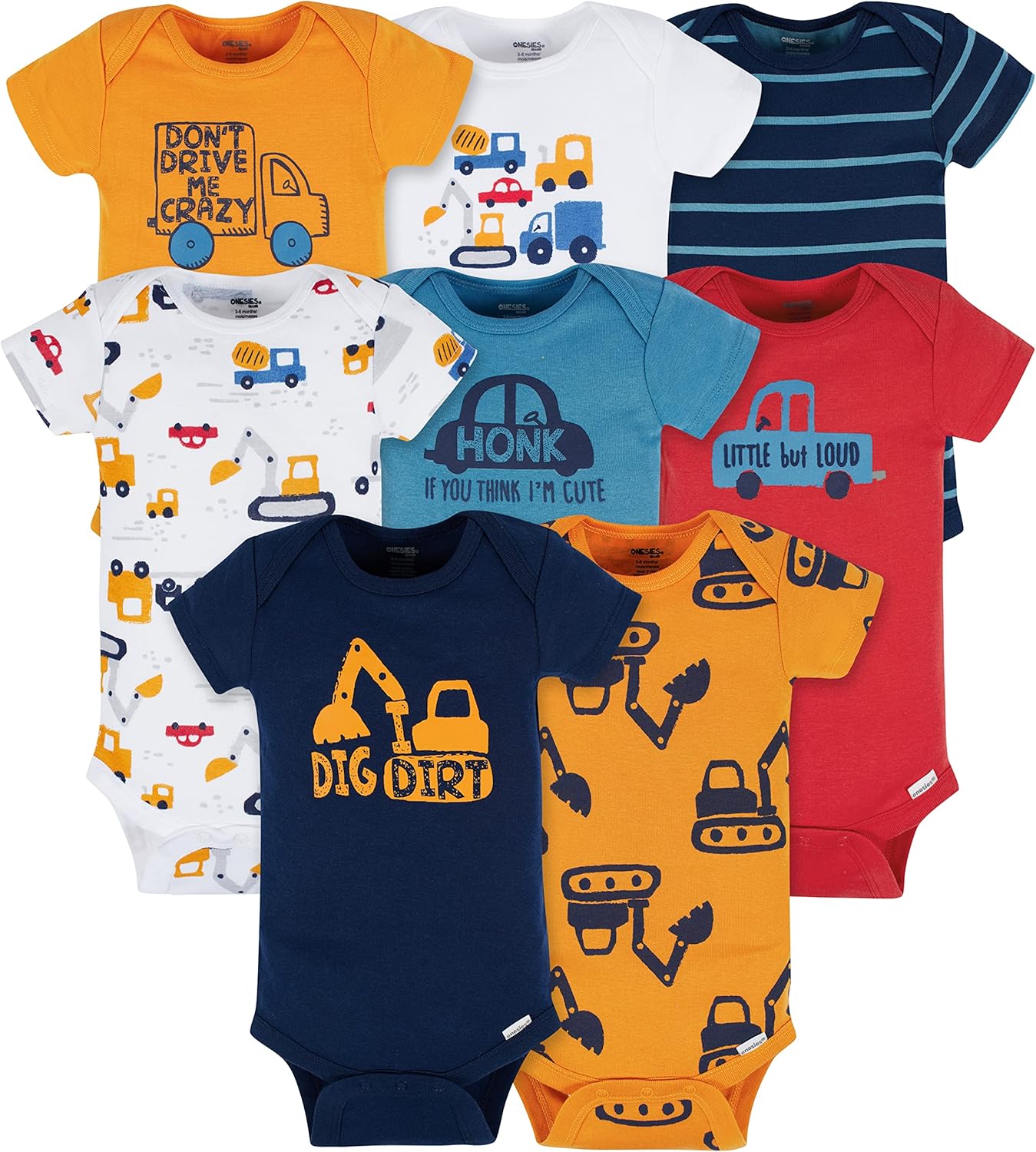 Onesies Brand Baby-boys 8-pack Short Sleeve Bodysuits