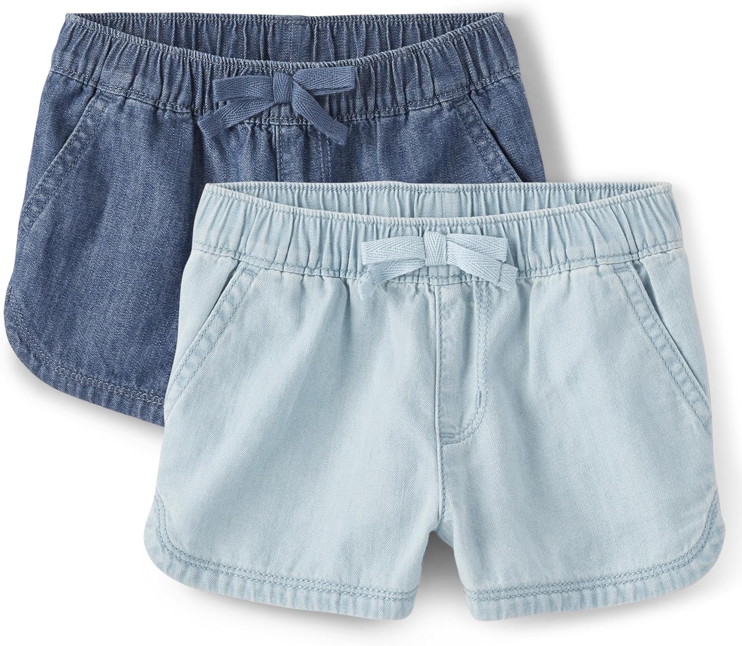 100 Cotton Chambray Pull On Shorts for Baby Girls