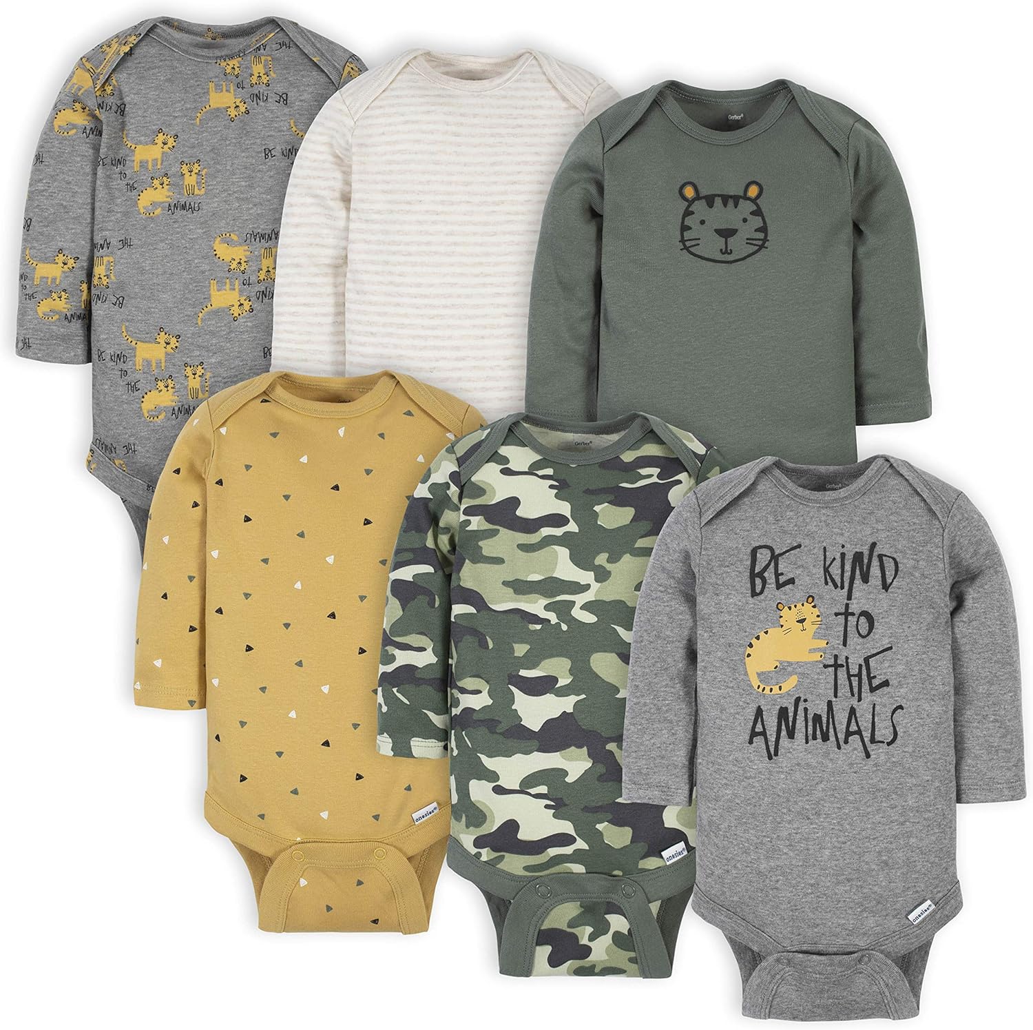 Gerber Baby Boys 6-Pack Long-Sleeve Onesies Bodysuit