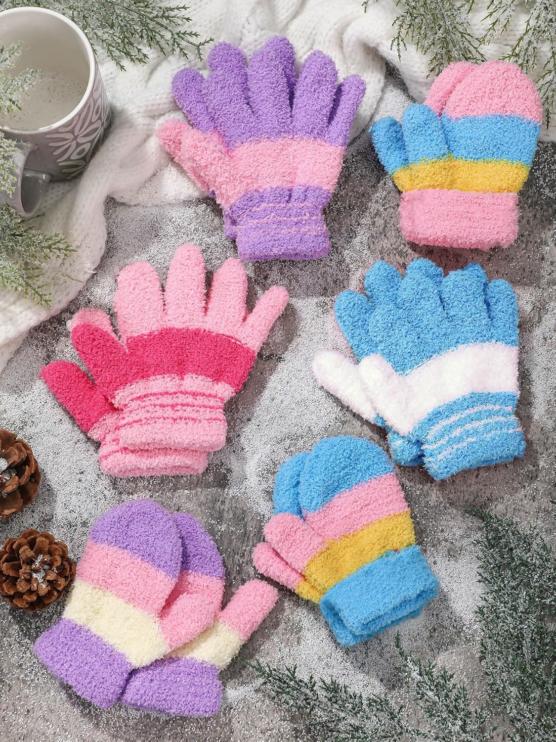SATINIOR toddler knitted gloves Wintry Warm